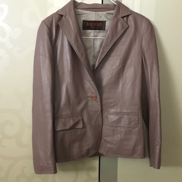 BALMAIN Leather Stitch Jacket