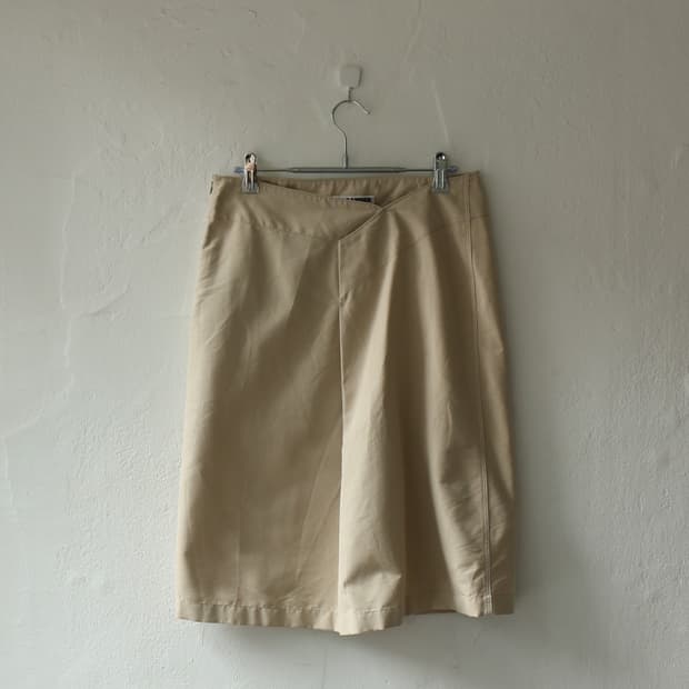 질 샌더 베이지 미디 스커트 
