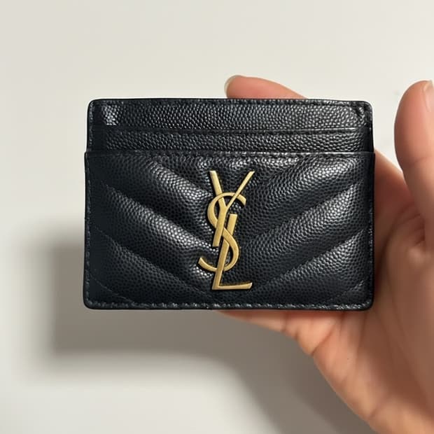 정품 YSL 생로랑 카드지갑 블랙 금장 / 상태좋음
