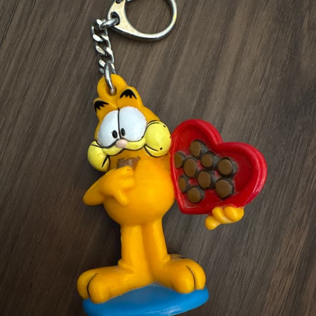 빈티지 가필드 발렌타인하트 초콜릿 키링 