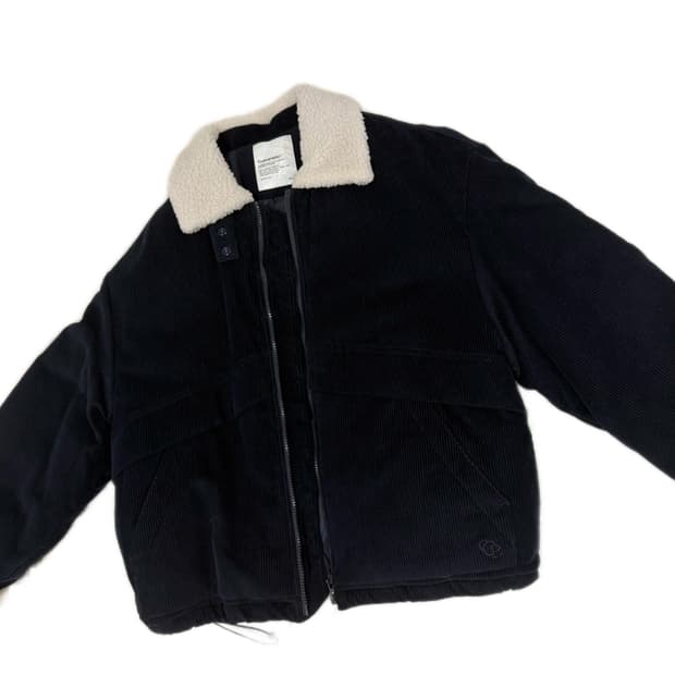 cgp 코드그라피 헤비보아 코듀로이 무톤 자켓 네이비