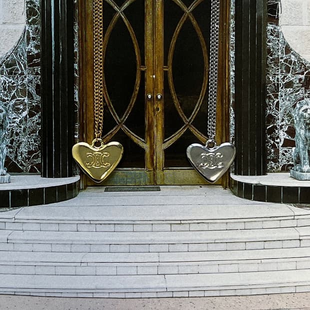 2Color 셀린느 클래식 하트 로고 목걸이 (골드 / 실버)