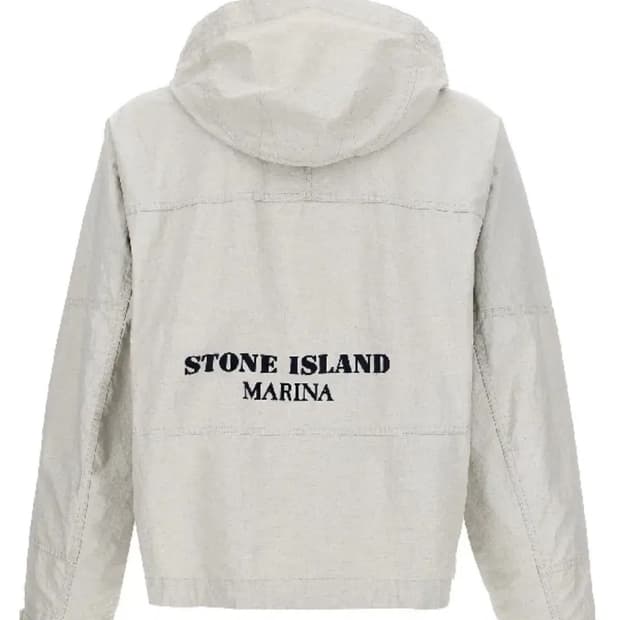 스톤아일랜드 MARINA마리나 린넨후드자켓 화이트XL