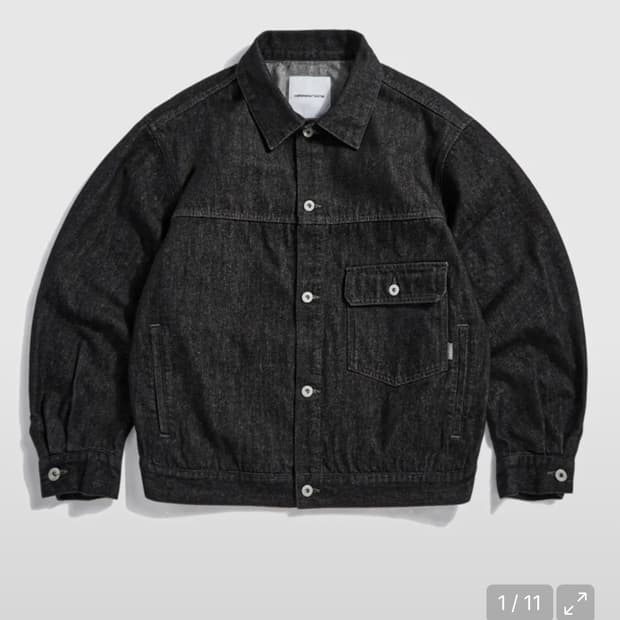 espionage Relaxed Denim Jacket Black