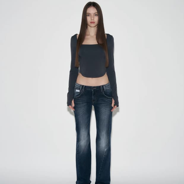 플리즈노팔로우 vintage Washing Boots-Cut Denim
