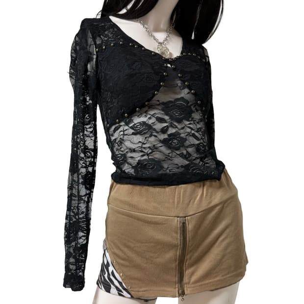 갸루st 지브라 스커트