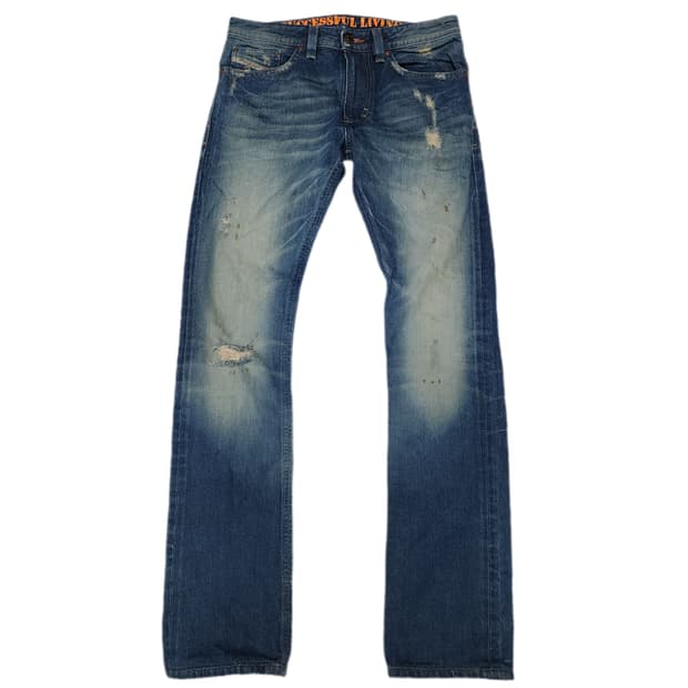 DIESEL 타바 디스트로이드 연청워싱 데님팬츠