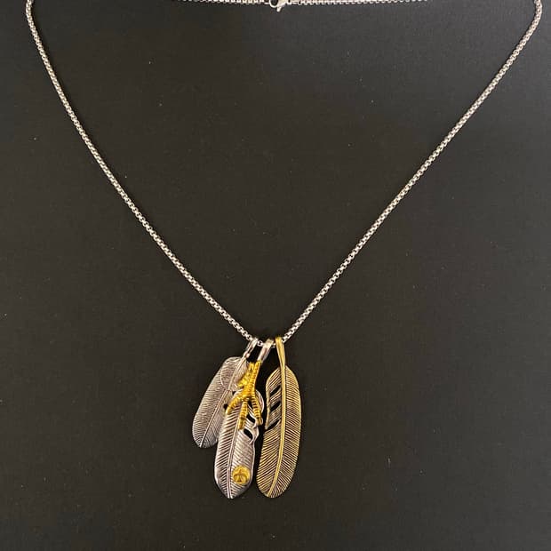 깃털 팬던트 목걸이