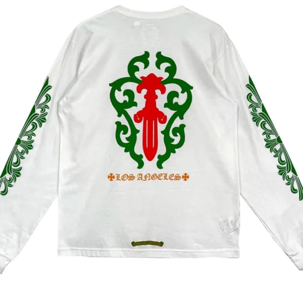 크롬하츠 대거 로고 롱슬리브 티셔츠 화이트 - 로스앤젤레스 한정