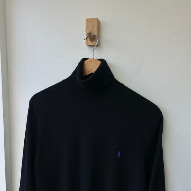 15824 - 폴로 랄프로렌 블랙 터틀넥 울 니트 (메리노 울 100%)