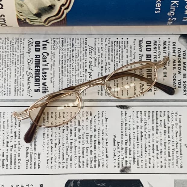 [픽키-578] 추천🏆골드 메탈 사각 안경테 클래식 데드스탁