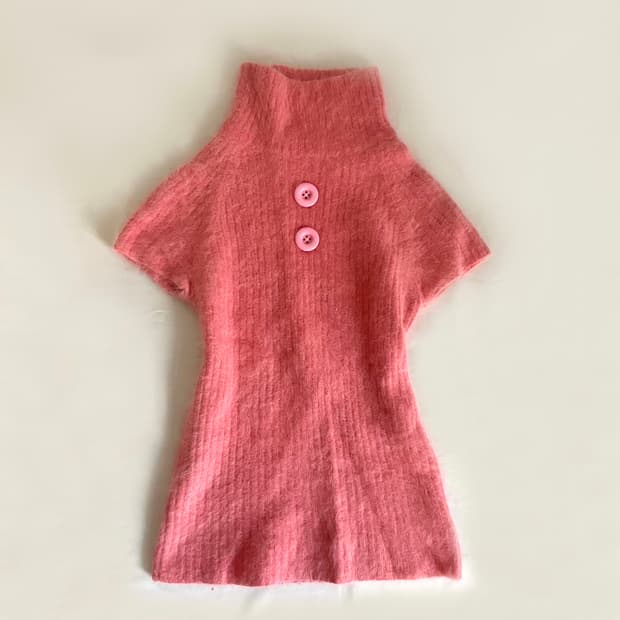 Angora pink button knit 