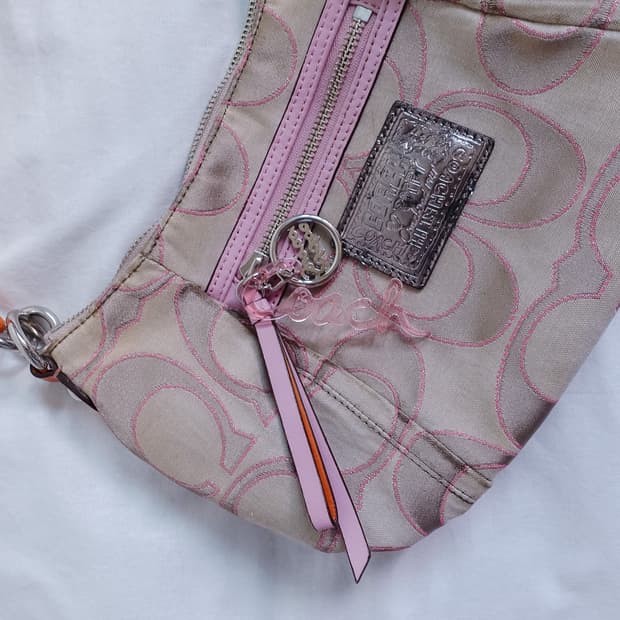 coach pink stitch bag