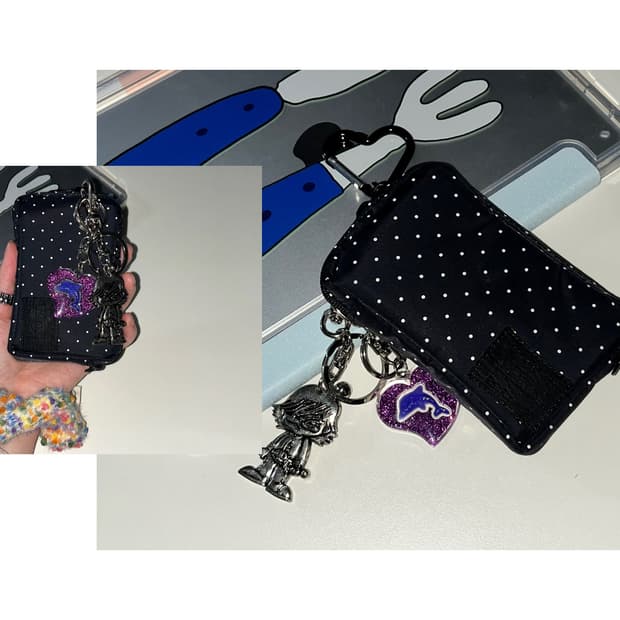 porter 포터 블랙 도트 땡땡이 지갑