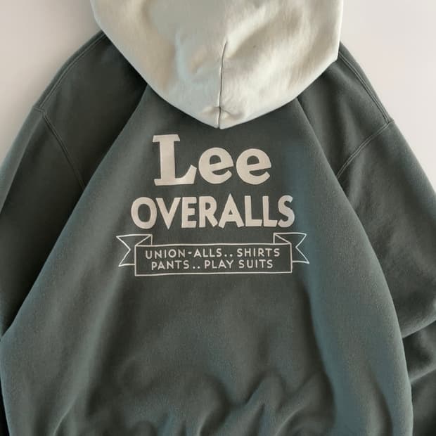 리 배색 백로고 후드티 L