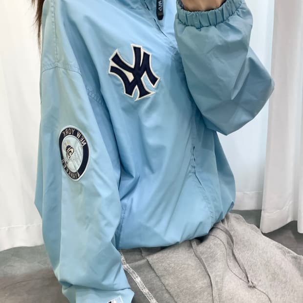 MLB 뉴욕 양키스 스카이블루 윈드브레이커 자켓 