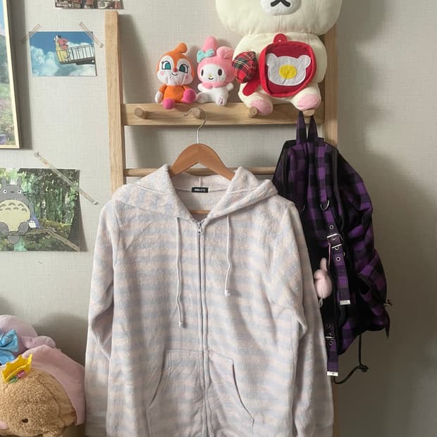 모리걸 빈티지 솜사탕 플리스 후드집업💗💜