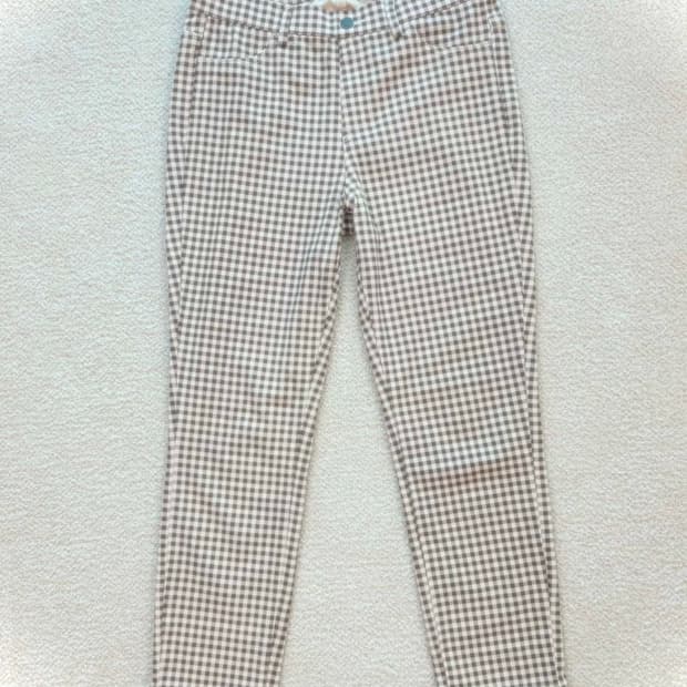 빈티지 초코 깅엄체크 8부 레깅스팬츠 라떼갸루 오네갸루 y2k