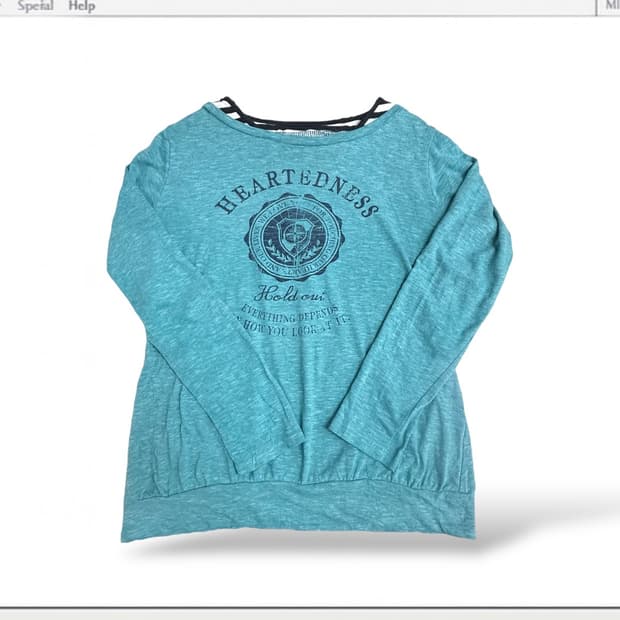 Vintage Teal Graphic Longsleeve