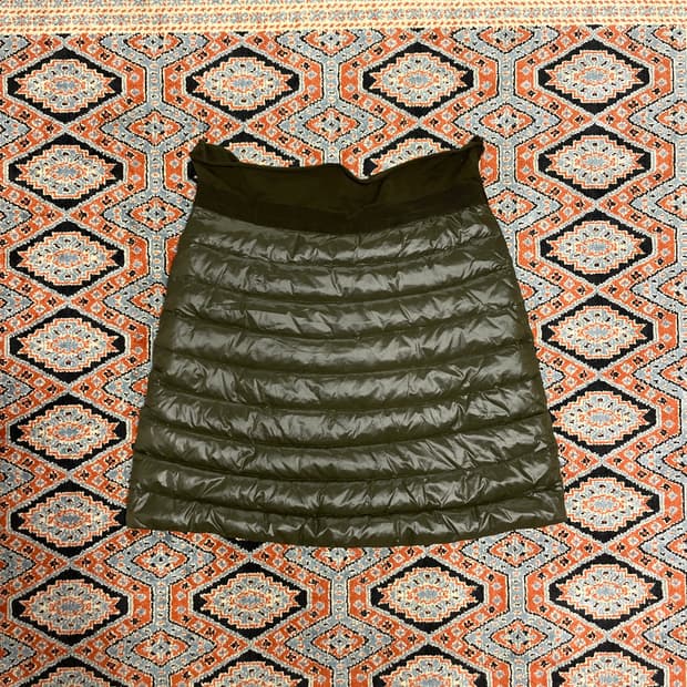 빈티지 카키 덕다운 패딩 스커트 여성L