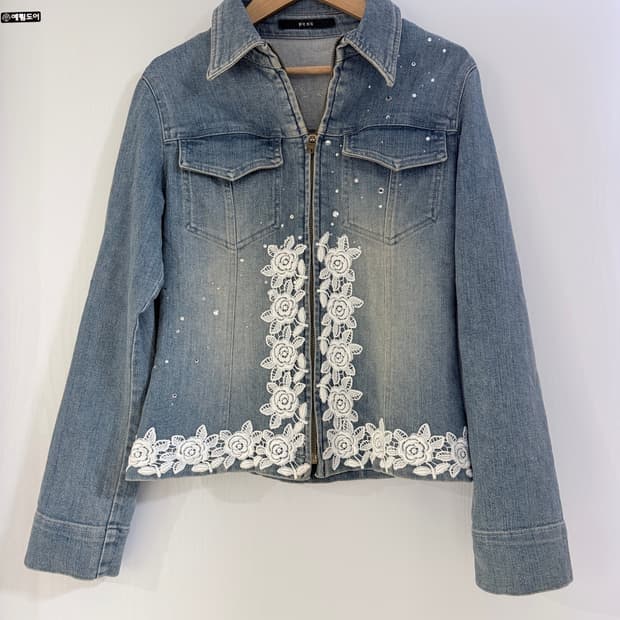 일본빈티지 레이스데님 셔츠 청자켓