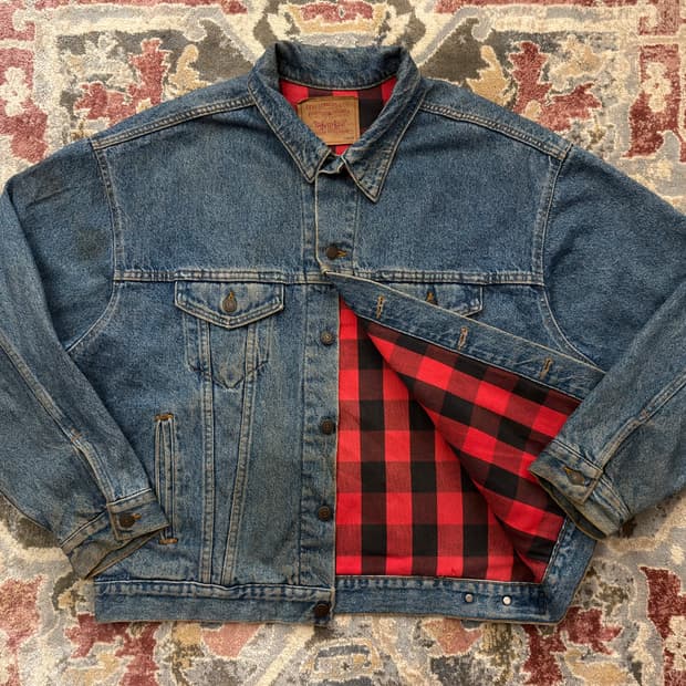 [리바이스] 91‘ USA 70417 버팔로 플란넬 데님 트러커 자켓