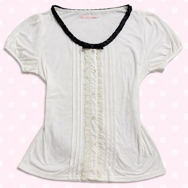 로걀 히메갸루 레이스 리본 탑 