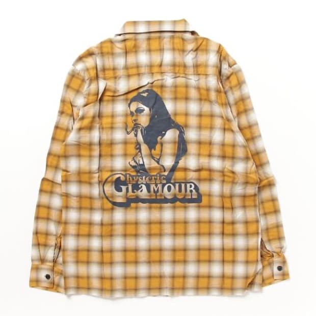 히스테릭 글래머 SMOKING GIRL 오픈카라셔츠