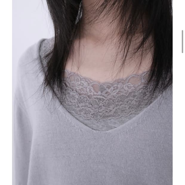 애프터먼데이 슬리브 레이스 탑