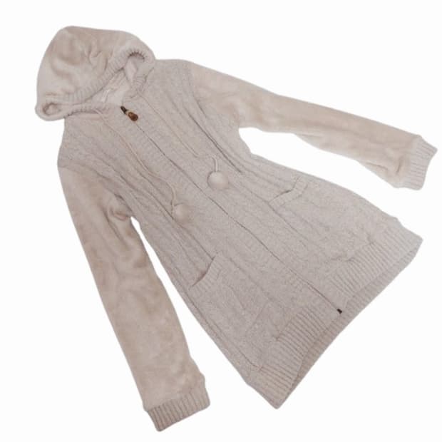 모리걸 갸루 폼폼 털후드집업