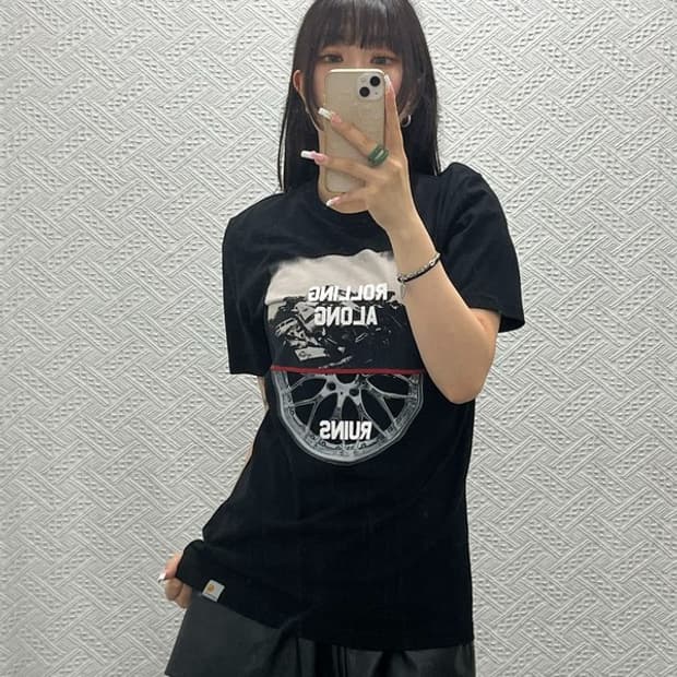칼하트 올드스쿨 펑크 프린팅 캐주얼 반팔티 S C13581