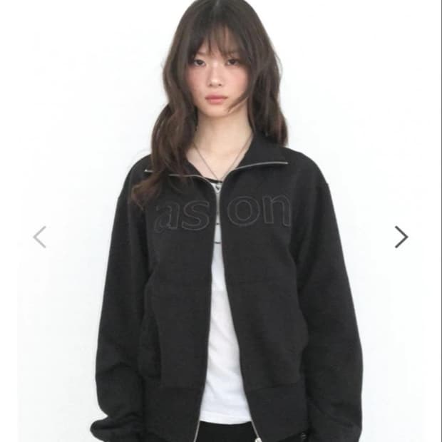 애즈온 BAY SWEAT ZIP-UP / BLACK