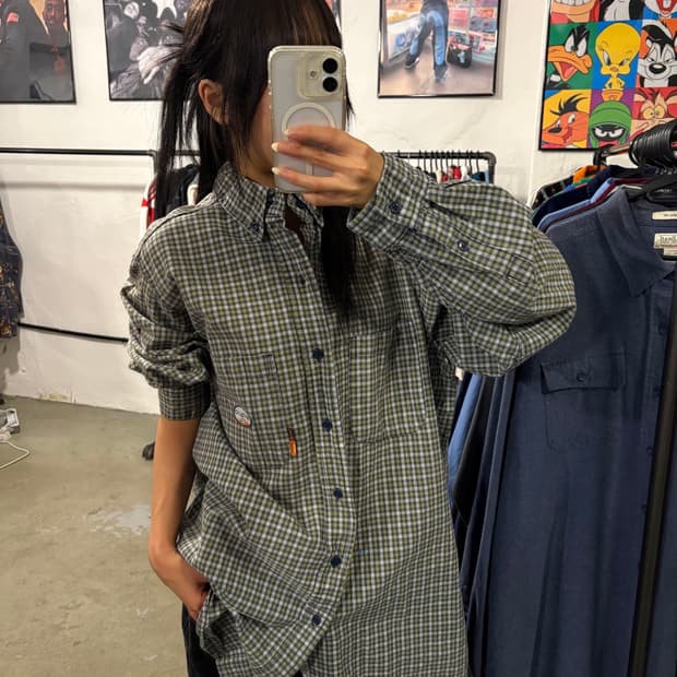 빈티지 체크셔츠