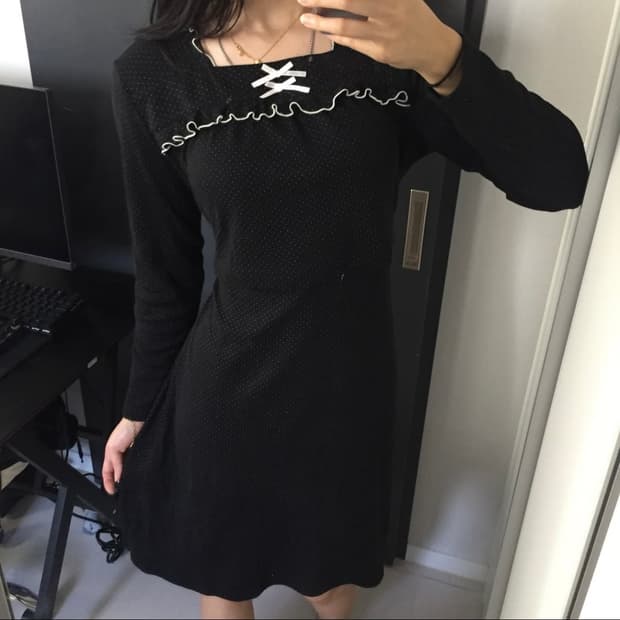 Mutti ei 히메갸루 로걀 레이스 도트 원피스