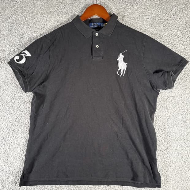 폴로 랄프로렌 빅포니 반팔 카라티 블랙 화이트