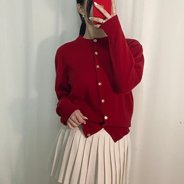 버버리 금장 기마로고 가디건