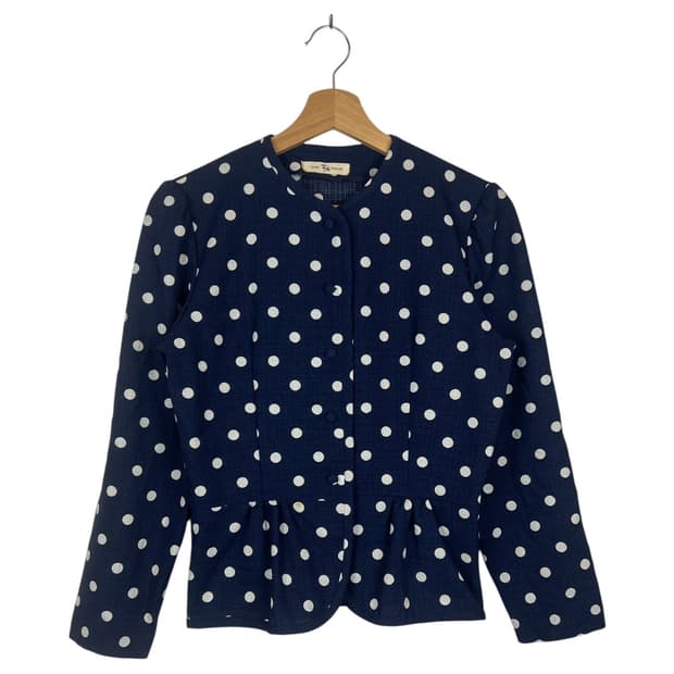 YOUNG FASHION 패션 네이비 도트 셋업 OS