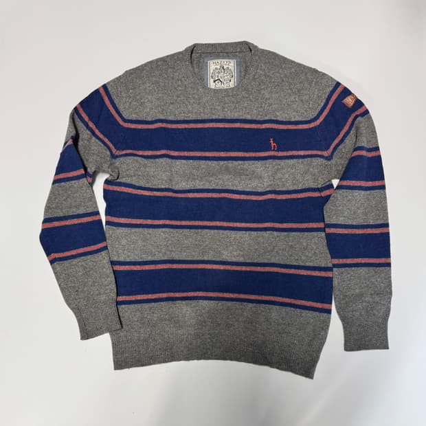 헤지스 hazzys 스트라이프 가벼운 울 니트 M~L
