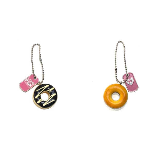 Vintage LOVE PINK doughnut Keychain 