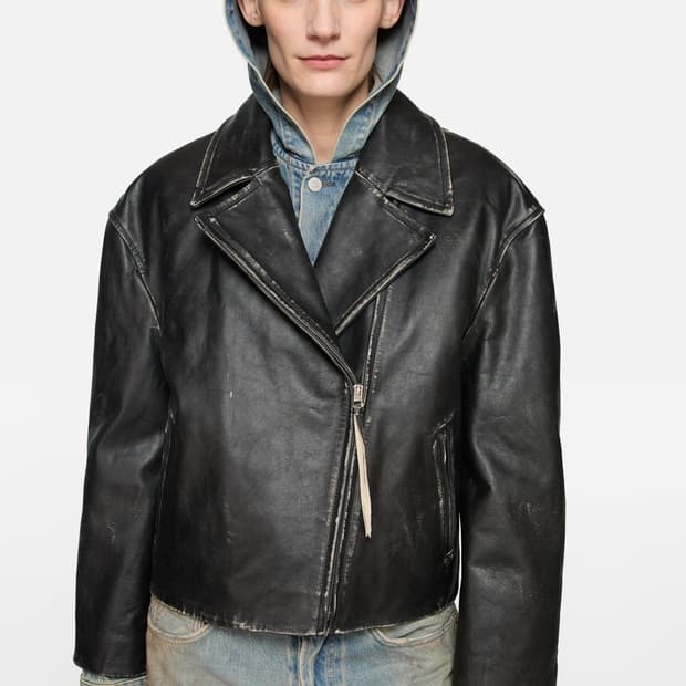 Acne Studios 가죽 바이커 재킷