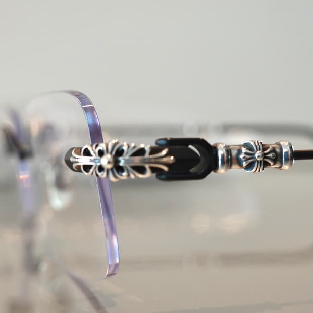 크롬하츠 필스3 블랙/실버 무테안경