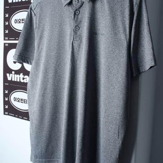 (XL) 마모트 반팔 카라 티셔츠 기능성 스몰로고 그레이-H35164