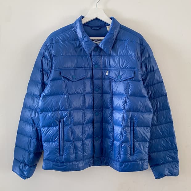 리바이스 블루 경량 패딩 자켓