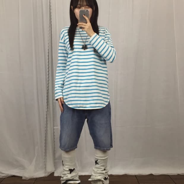 American Holic Blue Stripe Tee