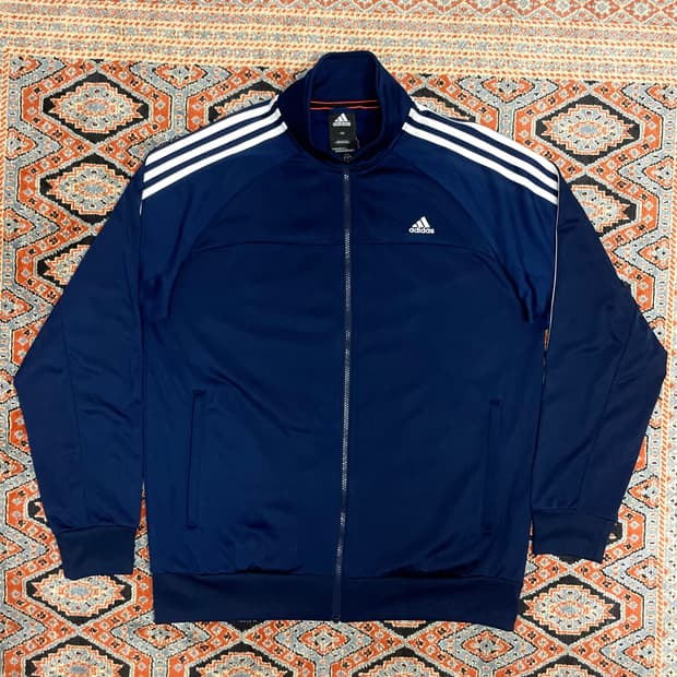 아디다스 삼각로고 네이비 기모 집업 져지 자켓 남성110
