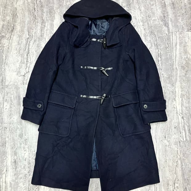 일본빈티지 올드스쿨아메카지 혁오풍 더플후디코트 네이비