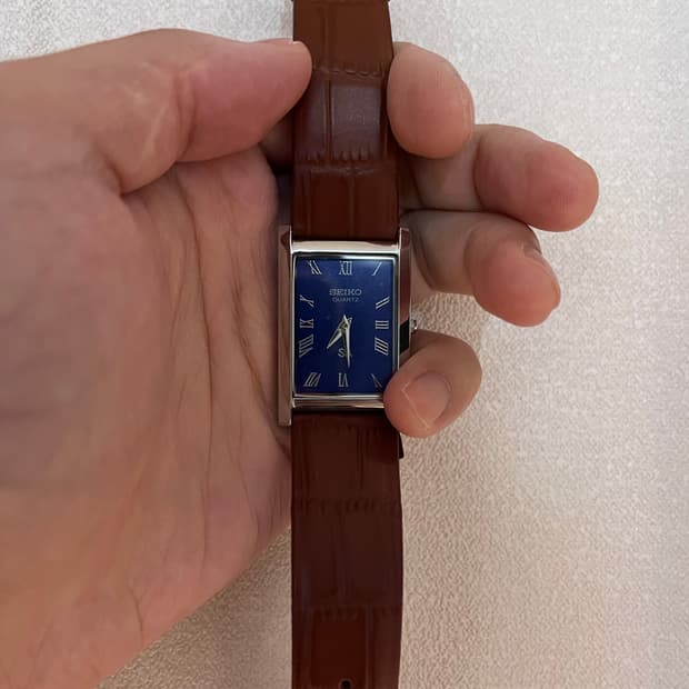 세이코 세르띠에 시계 가죽 워치 블루/브라운