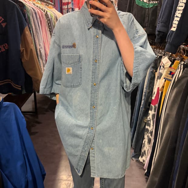 [IM] Carhartt 칼하트 데님 반팔 셔츠 연청