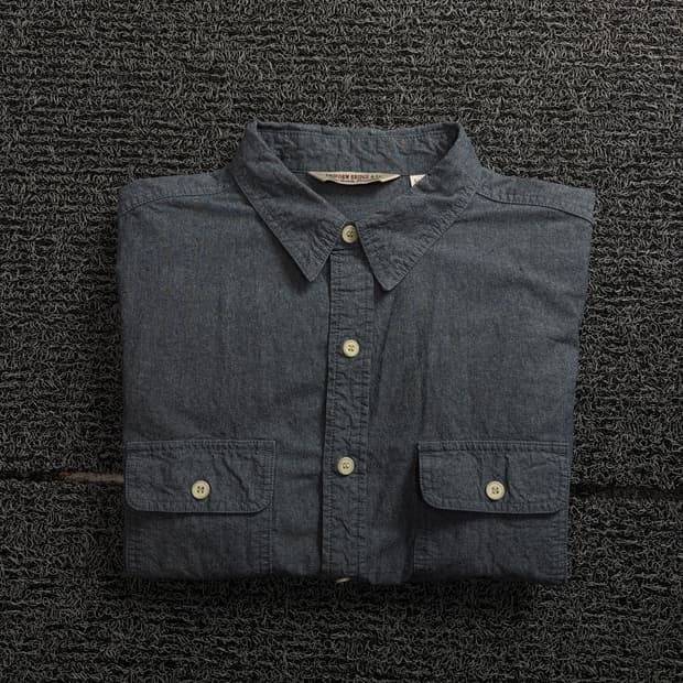 유니폼브릿지 아메카지 웨스턴 샴브레이 데님 셔츠 1811