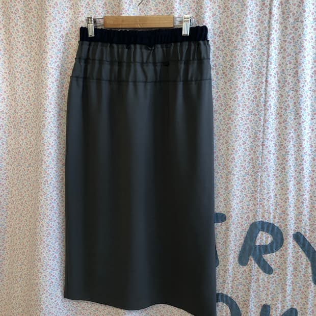 LANVIN shirring long skirt